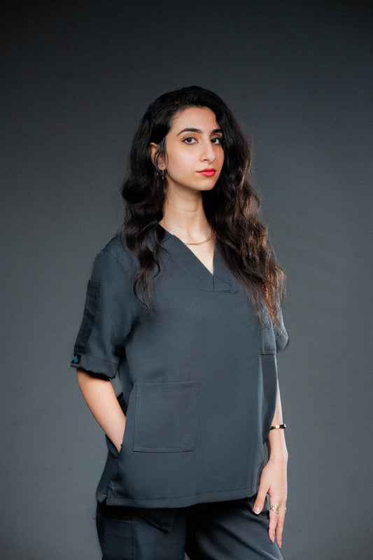 Medora Premium Scrub Set – Steel Grey (Women’s)